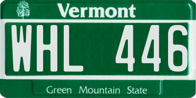 VT license plate WHL446