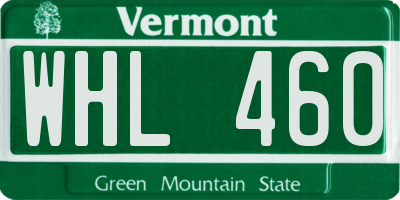 VT license plate WHL460