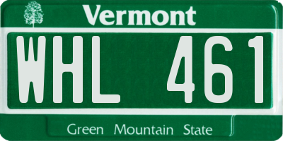 VT license plate WHL461