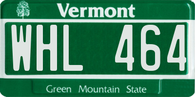 VT license plate WHL464
