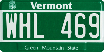VT license plate WHL469