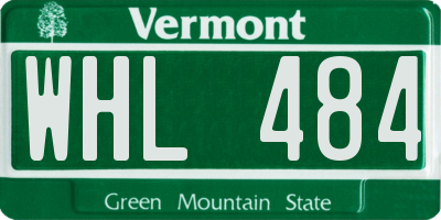 VT license plate WHL484