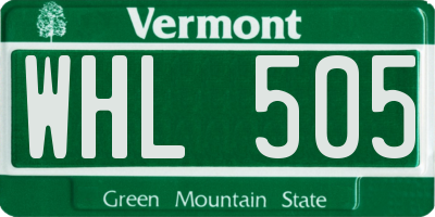 VT license plate WHL505