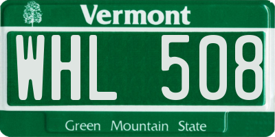 VT license plate WHL508