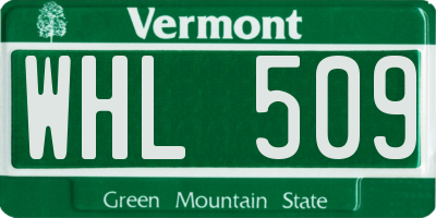 VT license plate WHL509