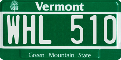VT license plate WHL510