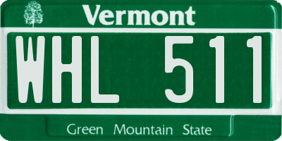 VT license plate WHL511