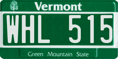 VT license plate WHL515