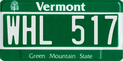 VT license plate WHL517