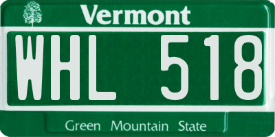 VT license plate WHL518