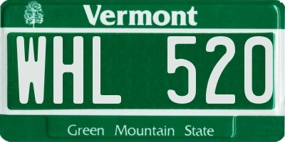 VT license plate WHL520