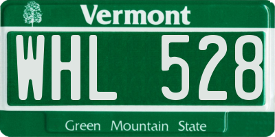 VT license plate WHL528
