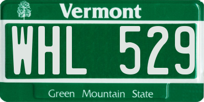 VT license plate WHL529