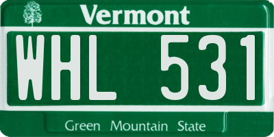VT license plate WHL531