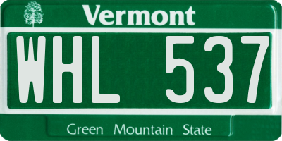 VT license plate WHL537