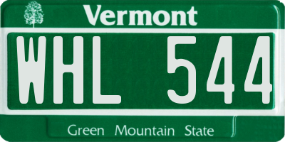 VT license plate WHL544