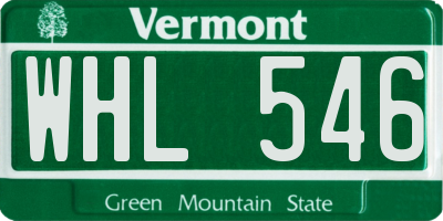 VT license plate WHL546