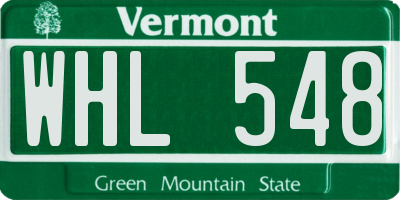 VT license plate WHL548
