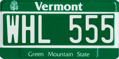 VT license plate WHL555