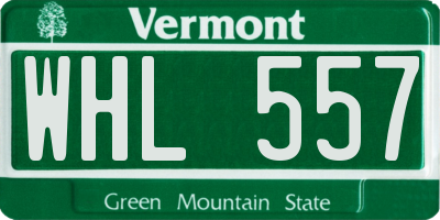 VT license plate WHL557