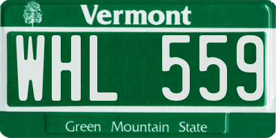 VT license plate WHL559