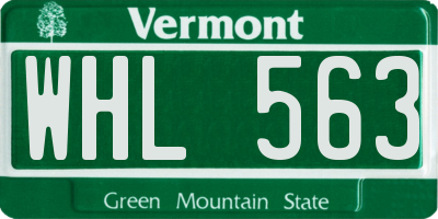 VT license plate WHL563