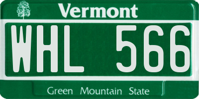 VT license plate WHL566
