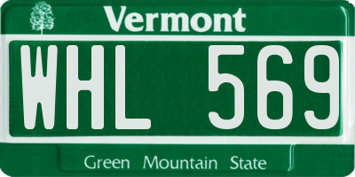 VT license plate WHL569