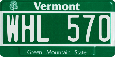 VT license plate WHL570