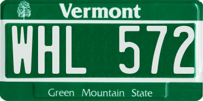 VT license plate WHL572
