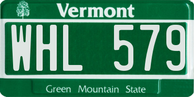 VT license plate WHL579