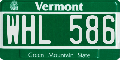 VT license plate WHL586