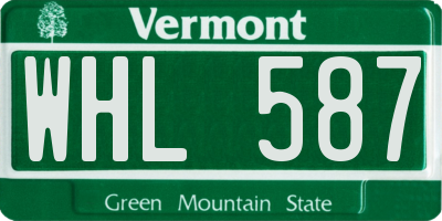 VT license plate WHL587