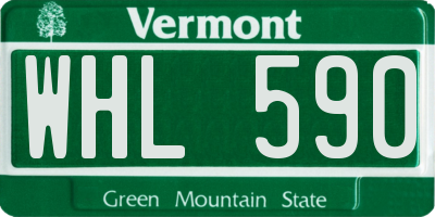 VT license plate WHL590