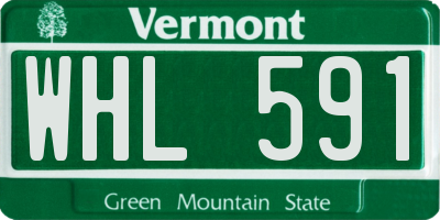 VT license plate WHL591