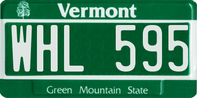 VT license plate WHL595