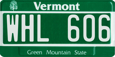 VT license plate WHL606