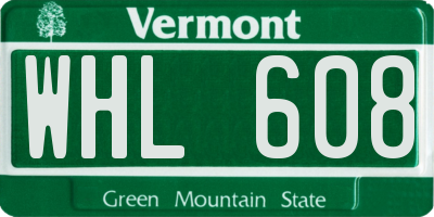 VT license plate WHL608