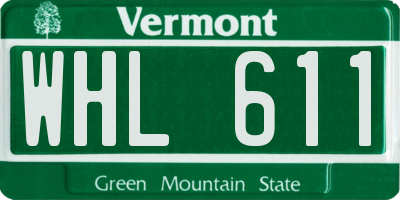 VT license plate WHL611