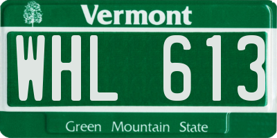 VT license plate WHL613
