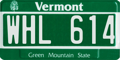 VT license plate WHL614