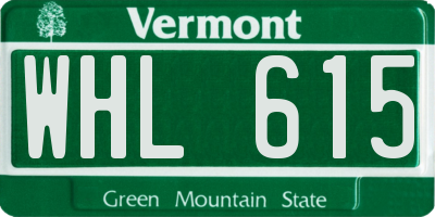 VT license plate WHL615