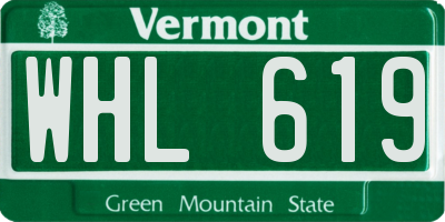VT license plate WHL619