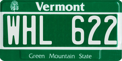 VT license plate WHL622