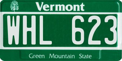 VT license plate WHL623