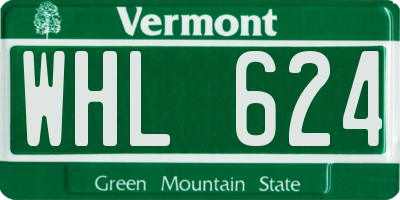 VT license plate WHL624