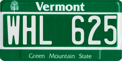 VT license plate WHL625