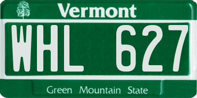 VT license plate WHL627