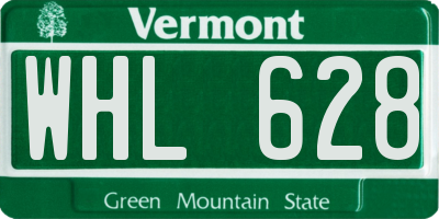 VT license plate WHL628