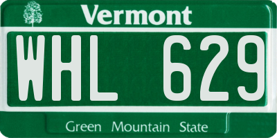 VT license plate WHL629